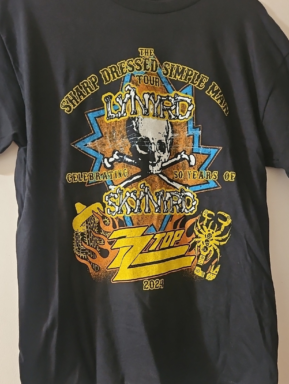 NWOT Lynyrd Skynyrd x ZZ Top 2024 Tour T-Shirt Unisex M